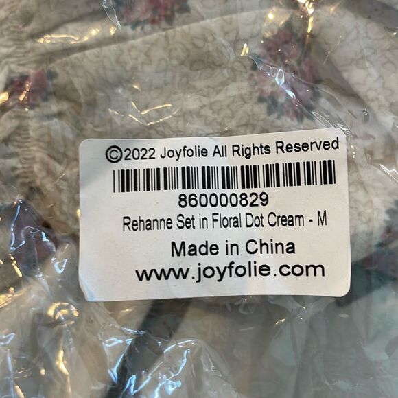 Mia Joy Joyfolie Rehanne Floral Dot Cream Skirt Set Smocked Top Midi Skirt M - Picture 11 of 11